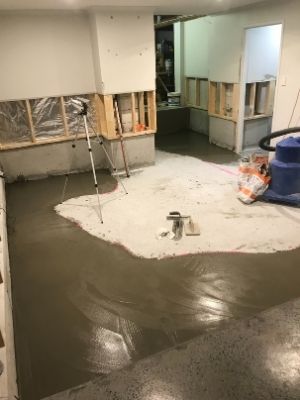 Re-levelling of the floor to prevent ponding water